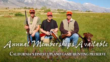 California Pheasant Hunting Club Membership